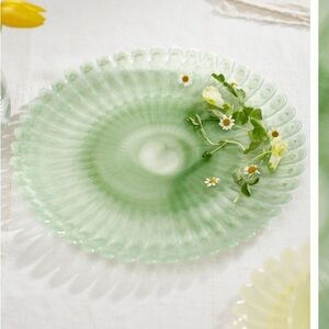 NIB Anthropologie Glass Scallop Plate